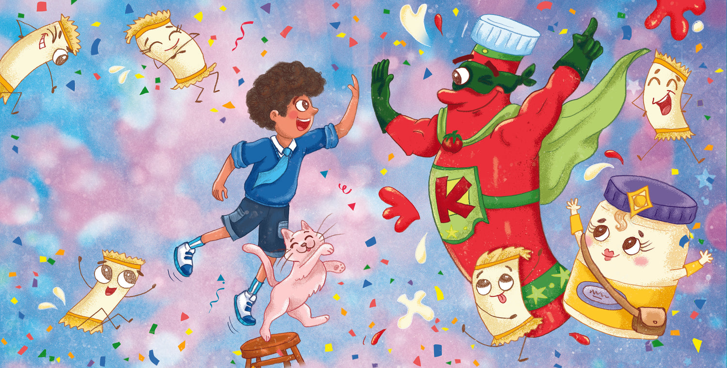 Illustrations taken from Kobe Ketchup and the Food Bank Adventure