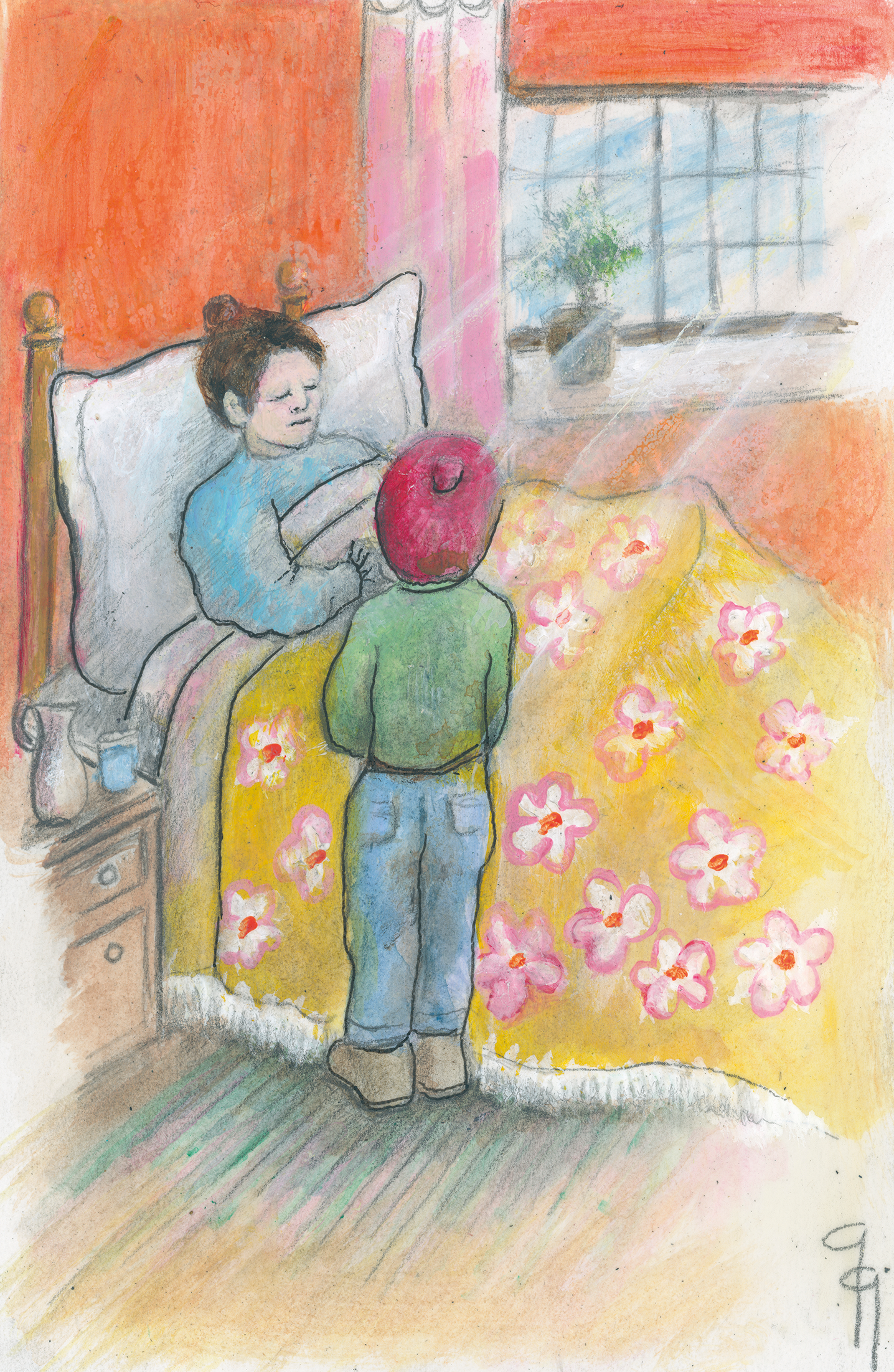 Image of REDCAP by his mother's bedside